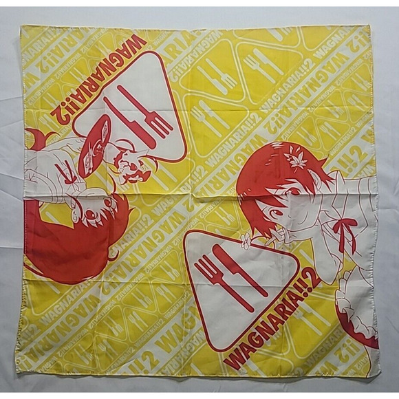 Wagnaria!! 2 Anime Neck Scarf Accessory Yellow Red White 22" x 22" Square - Picture 1 of 8